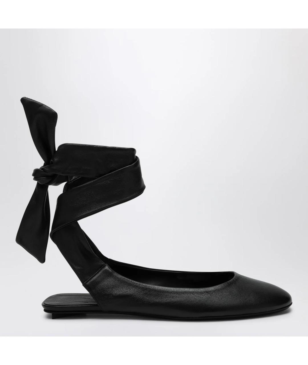 THE ATTICO Черные кожаные балетки, фото 3