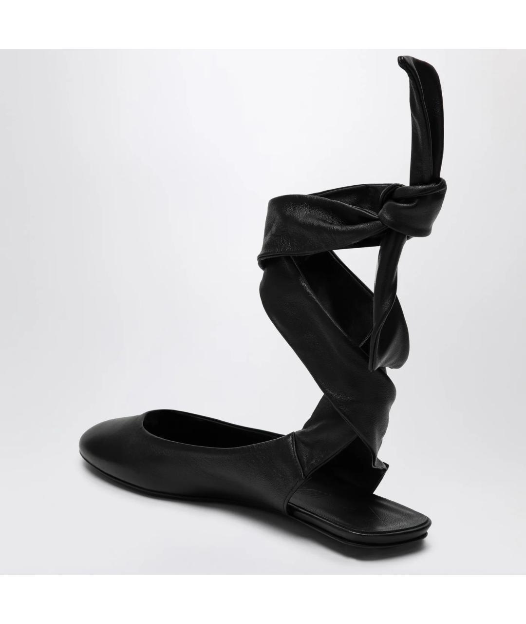 THE ATTICO Черные кожаные балетки, фото 2
