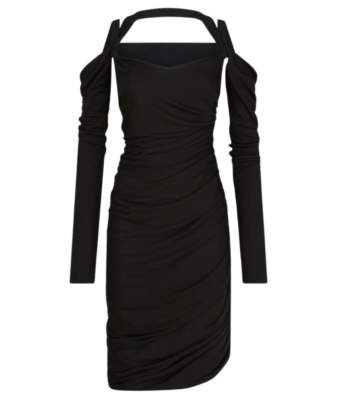 THE ATTICO Черное вискозное коктейльное платье, фото 1