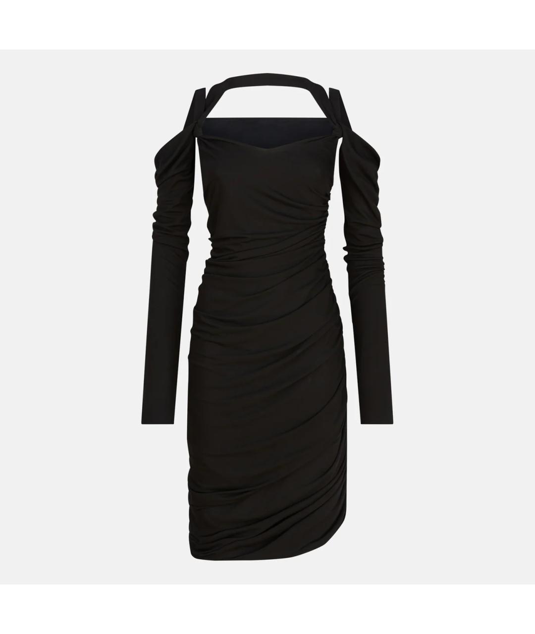 THE ATTICO Черное вискозное коктейльное платье, фото 3