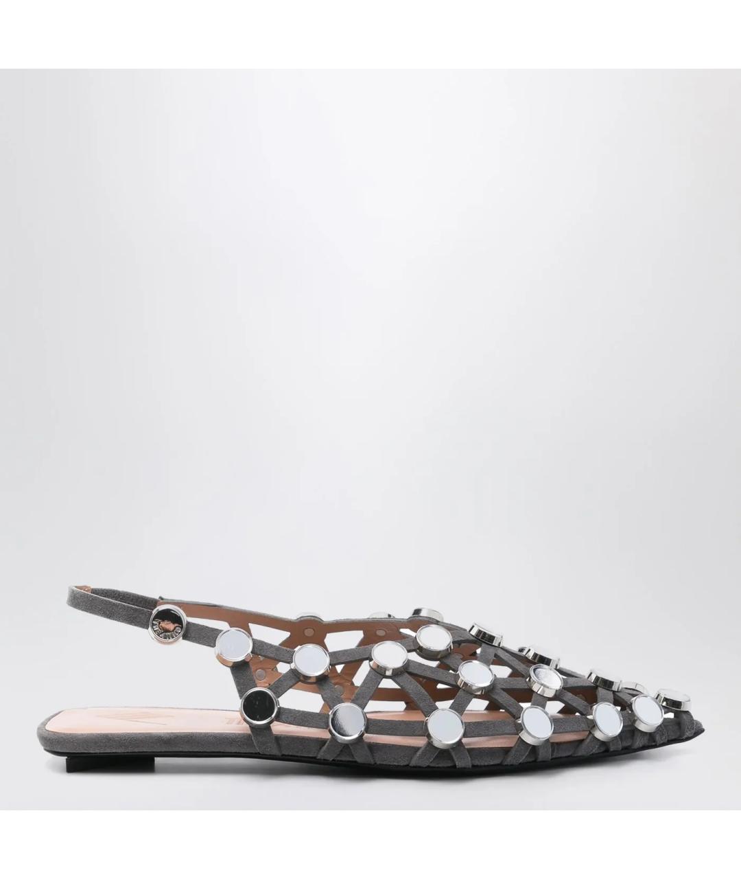 THE ATTICO Серые замшевые балетки, фото 3