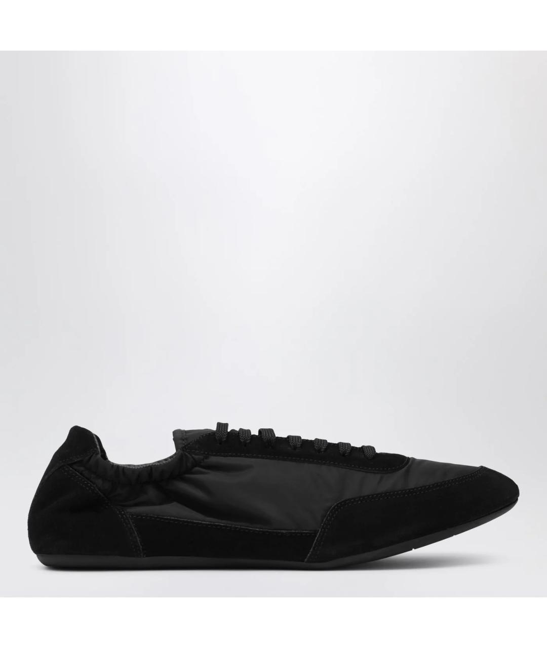 PRADA Черные синтетические низкие кроссовки / кеды, фото 3