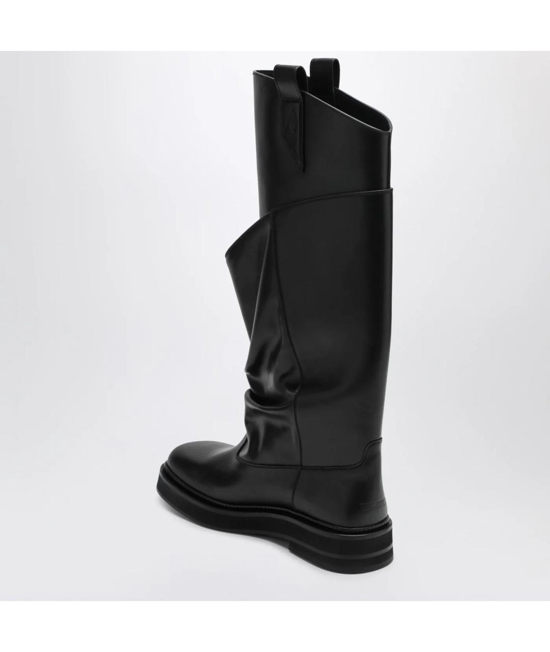 THE ATTICO Черные кожаные сапоги, фото 2