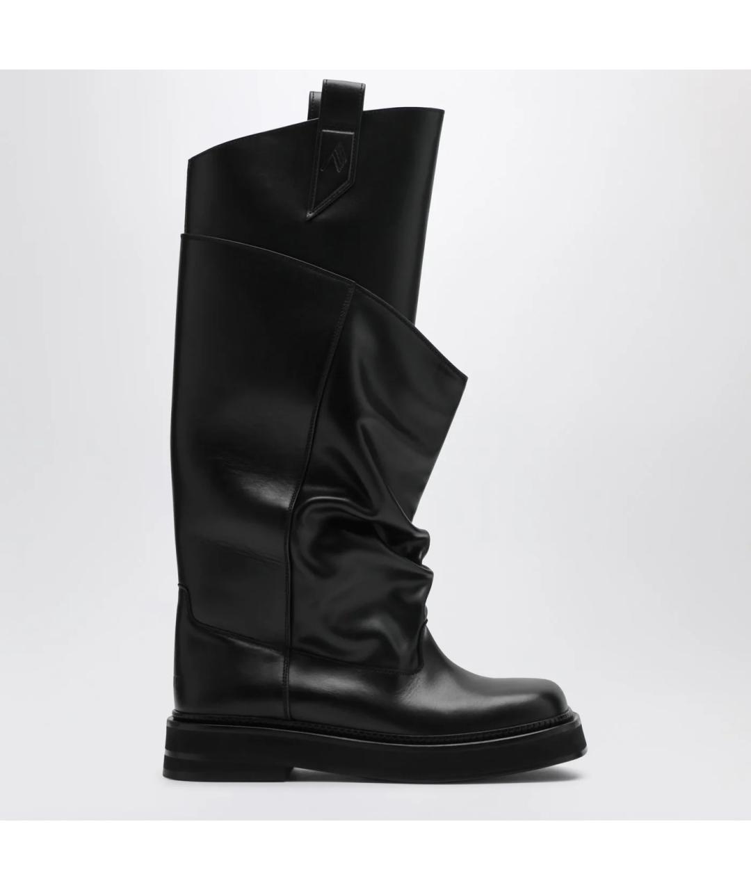 THE ATTICO Черные кожаные сапоги, фото 3