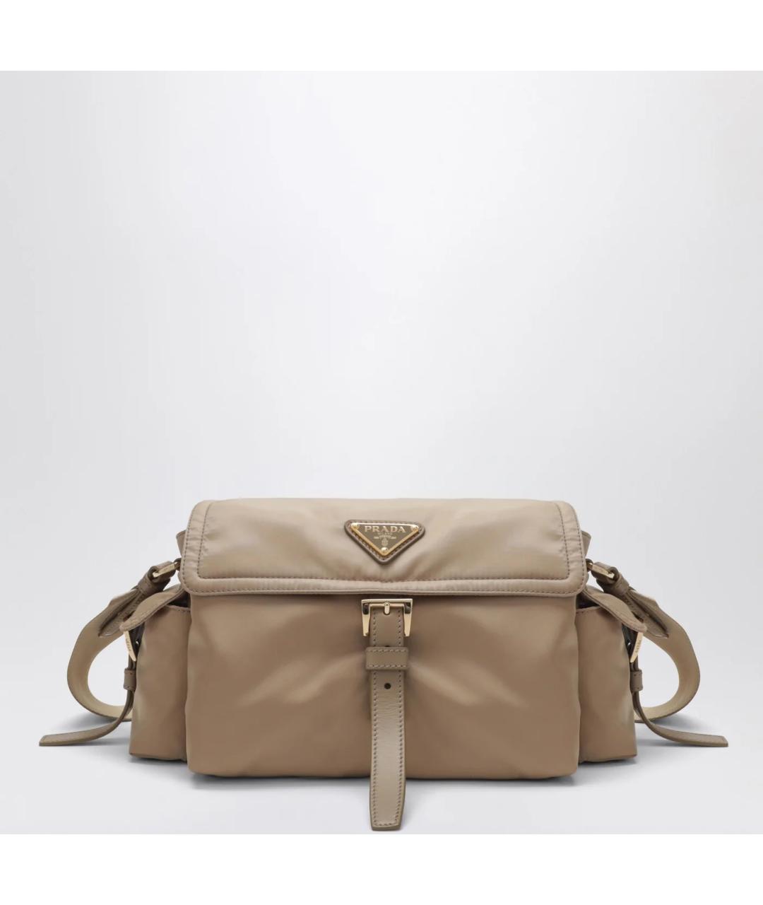 PRADA Бежевая синтетическая сумка через плечо, фото 3