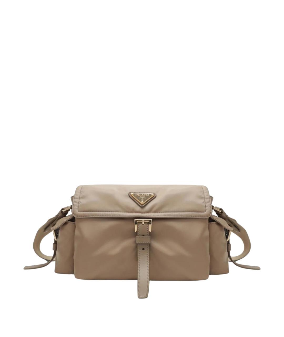 PRADA Бежевая синтетическая сумка через плечо, фото 1