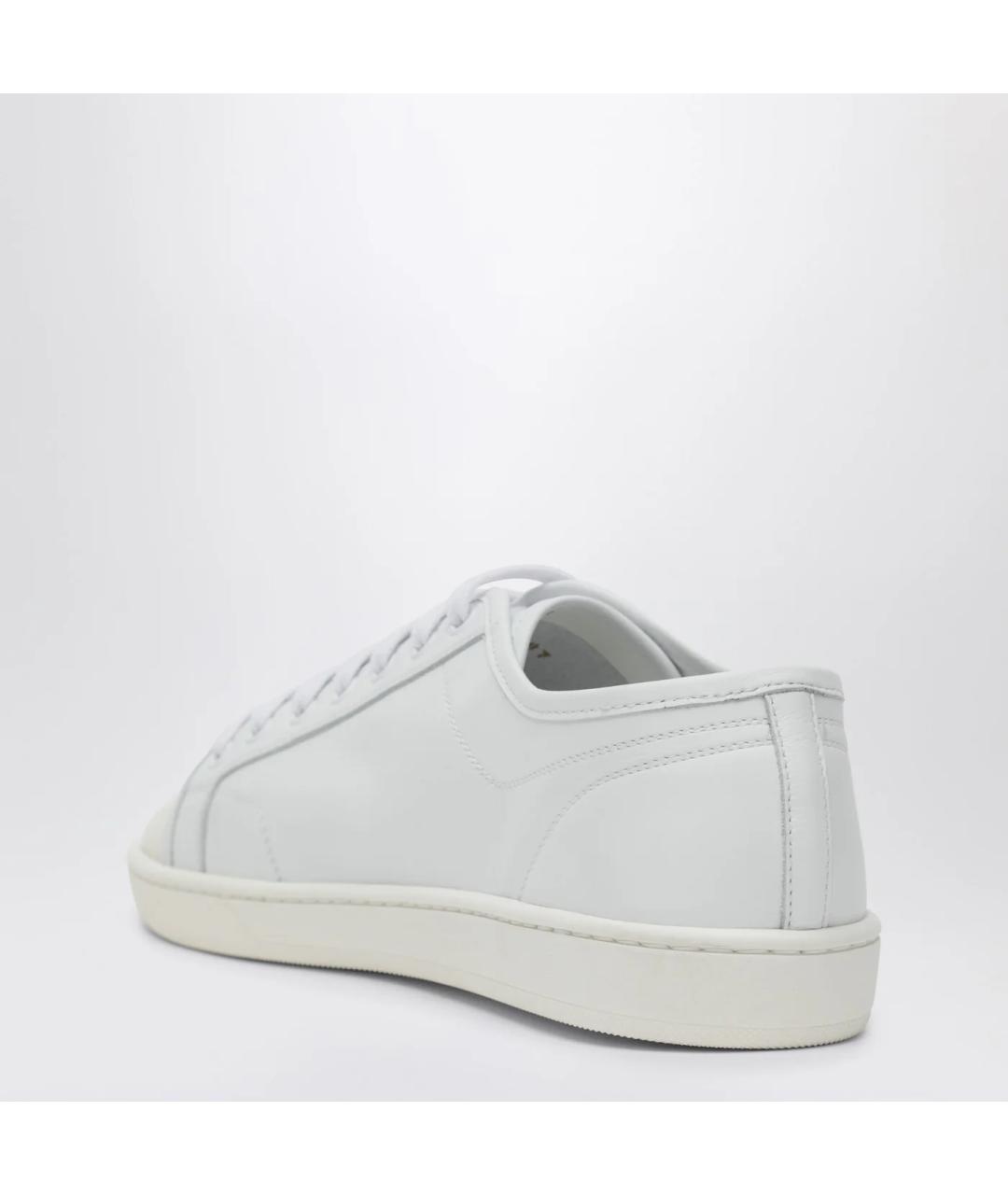 SAINT LAURENT Белые кожаные низкие кроссовки / кеды, фото 2