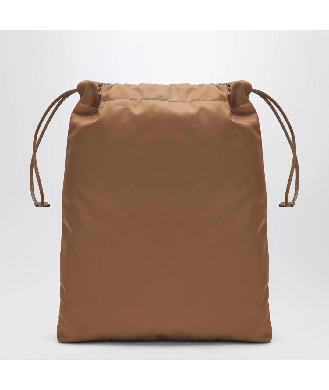 PRADA Коричневая тканевая сумка с короткими ручками, фото 2