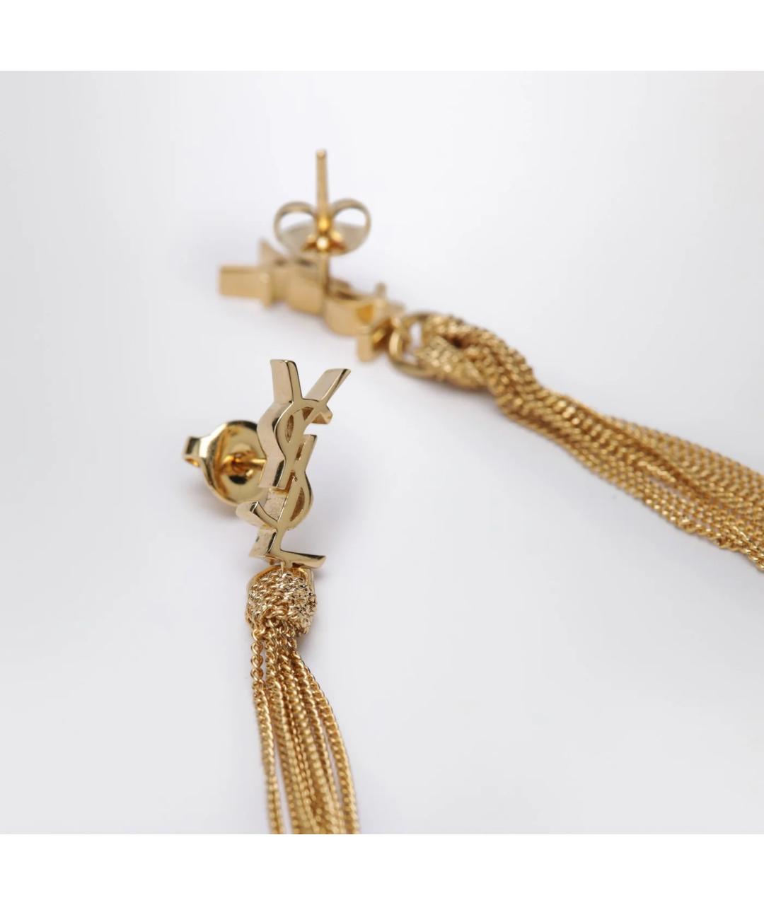 SAINT LAURENT Золотые металлические серьги, фото 2