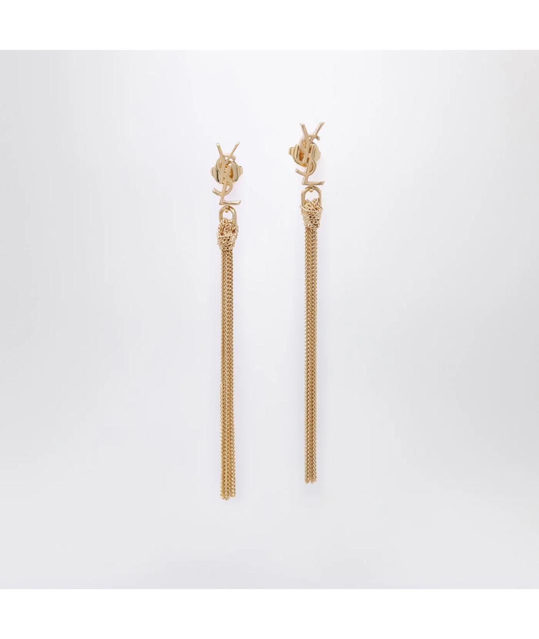 SAINT LAURENT Золотые металлические серьги, фото 3