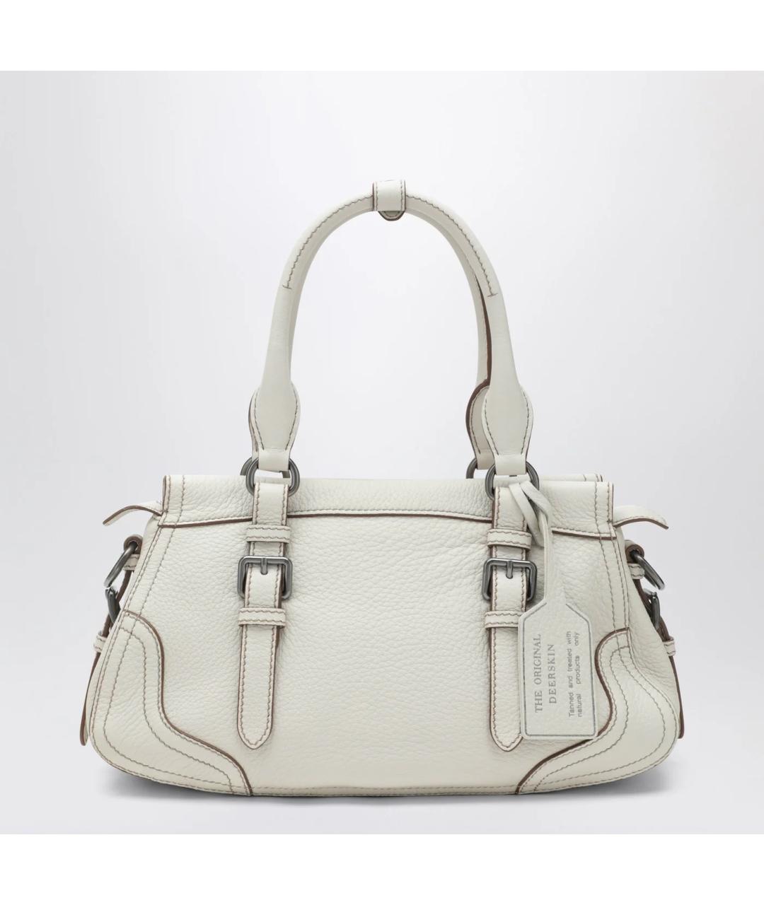 PRADA Белая кожаная сумка через плечо, фото 2