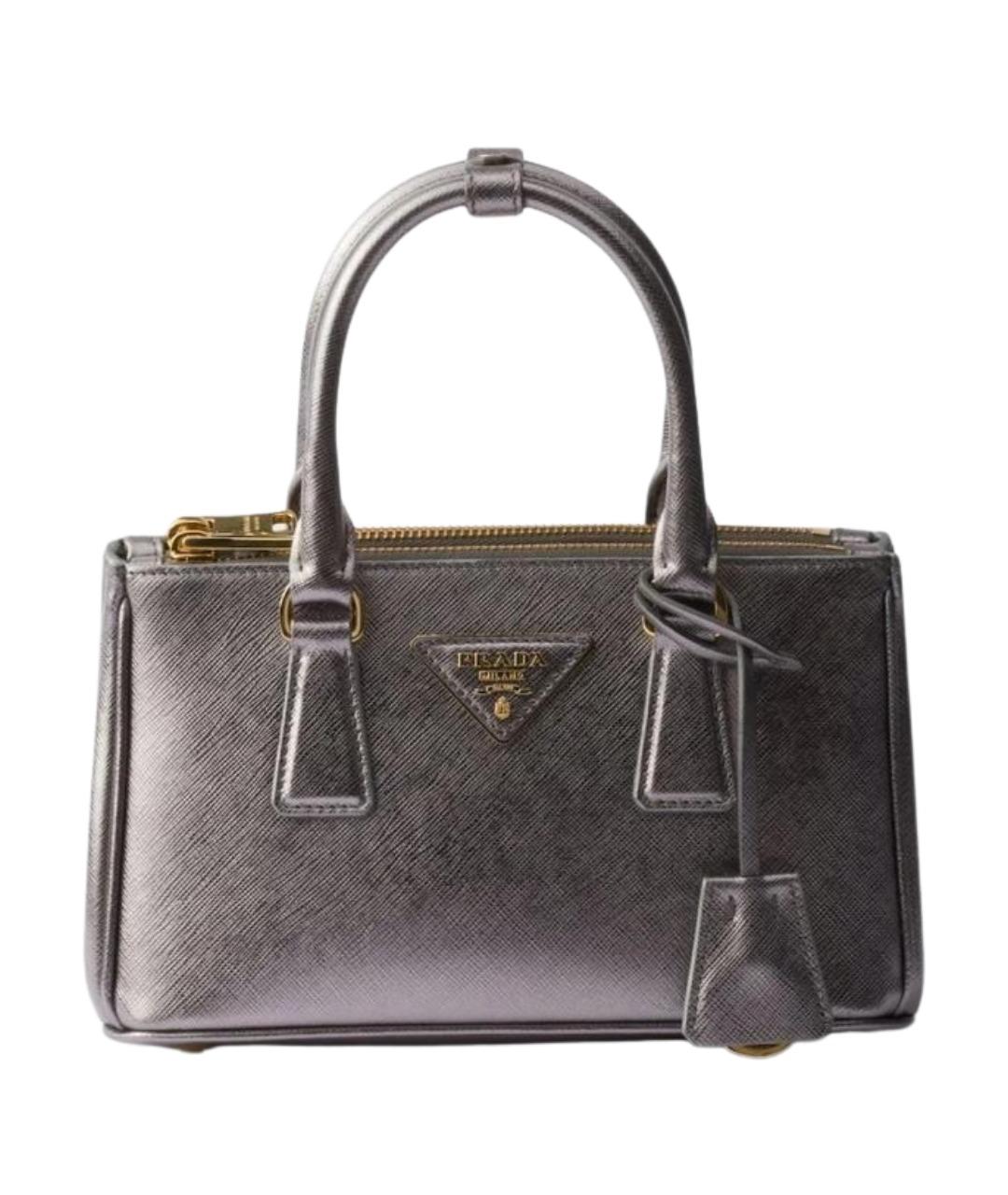 PRADA Серая кожаная сумка тоут, фото 1