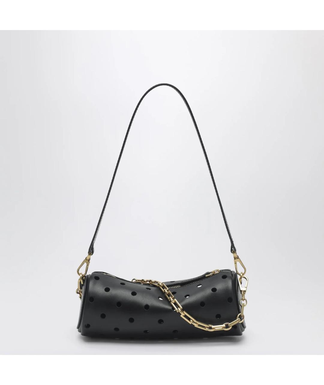 MANU ATELIER Черная кожаная сумка через плечо, фото 2