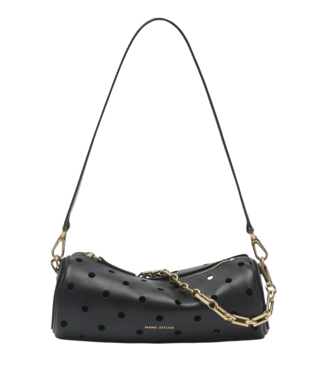 MANU ATELIER Черная кожаная сумка через плечо, фото 1