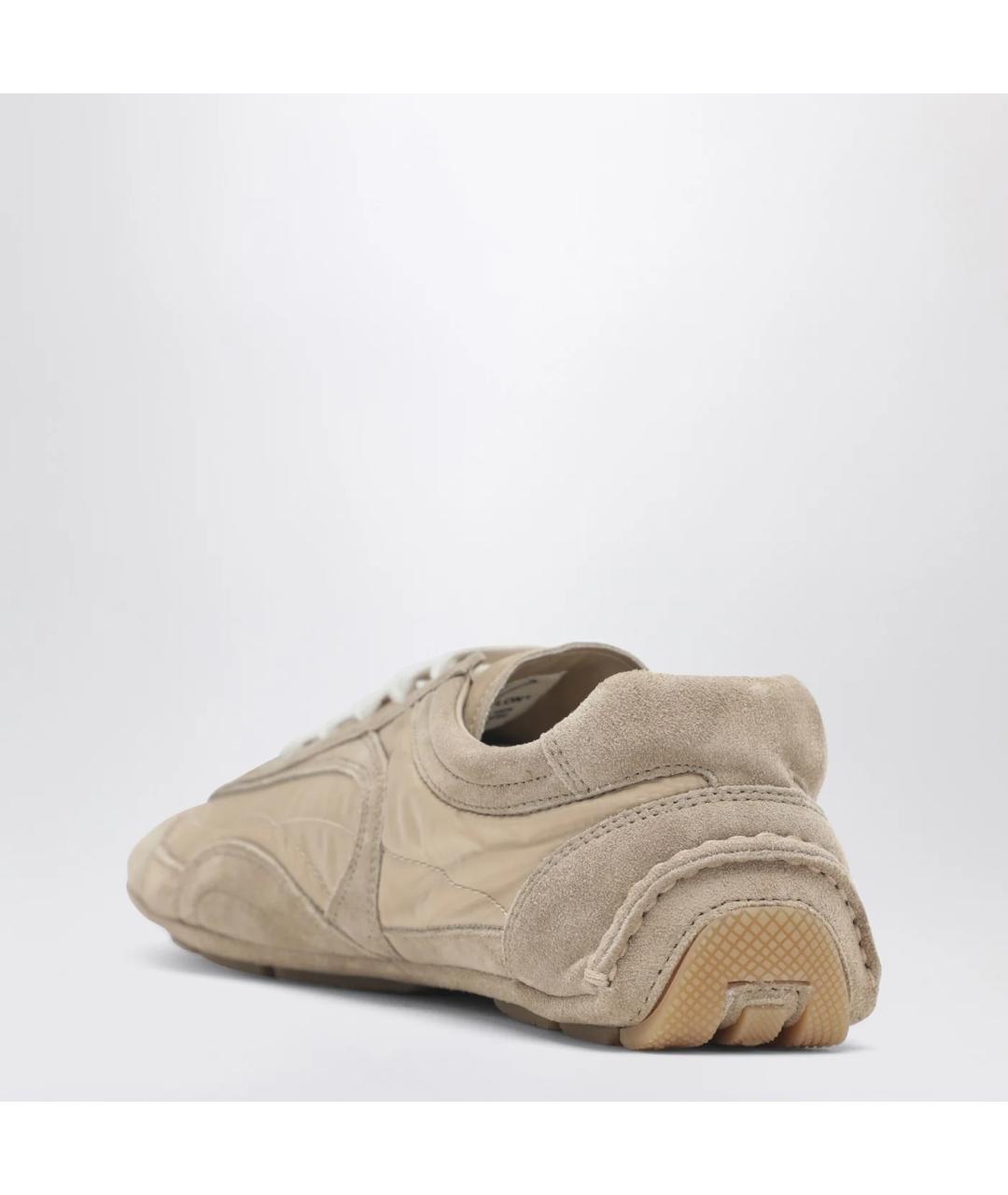 PRADA Бежевые замшевые кроссовки, фото 2