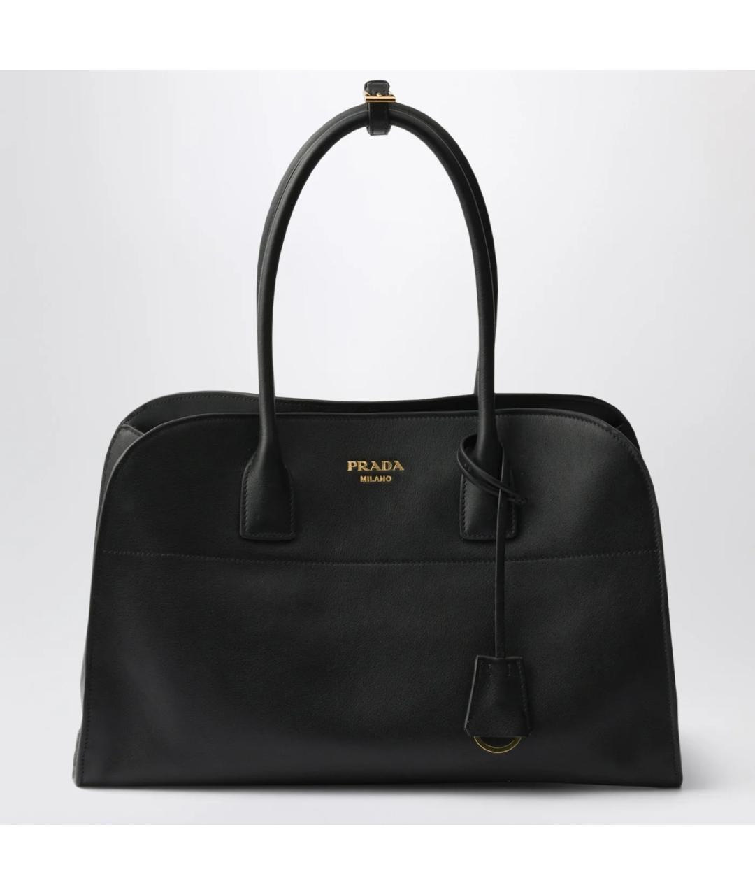 PRADA Черная кожаная сумка тоут, фото 3