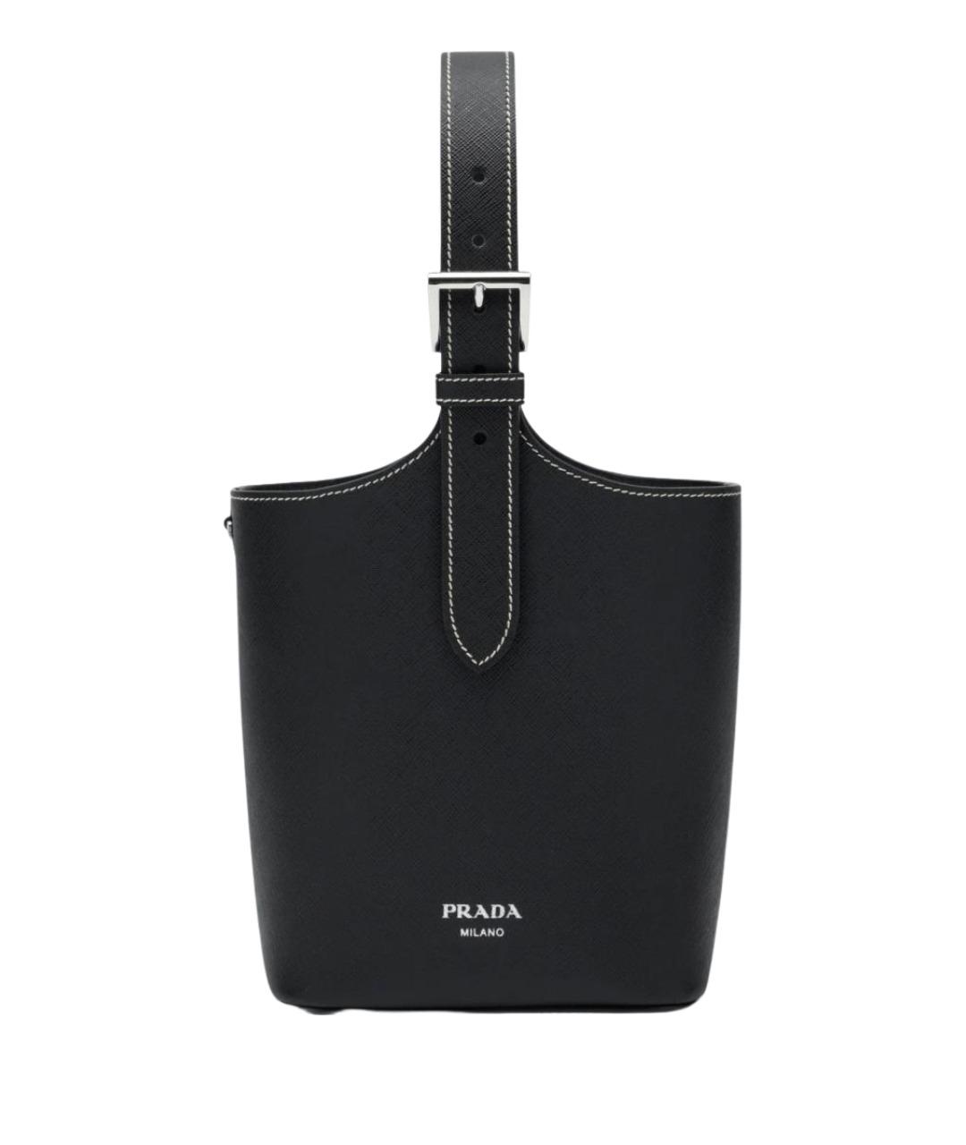 PRADA Черная кожаная сумка через плечо, фото 1