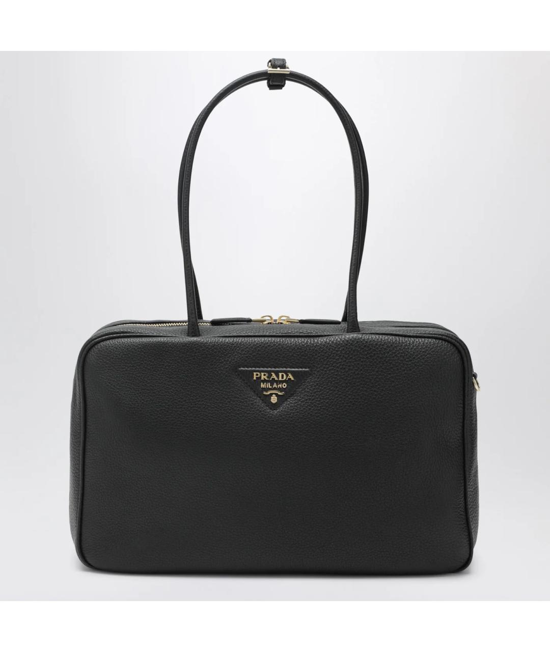 PRADA Черная кожаная сумка тоут, фото 3