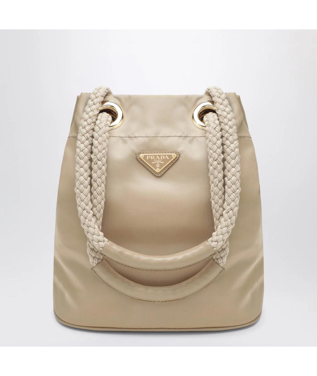 PRADA Бежевая синтетическая сумка через плечо, фото 3