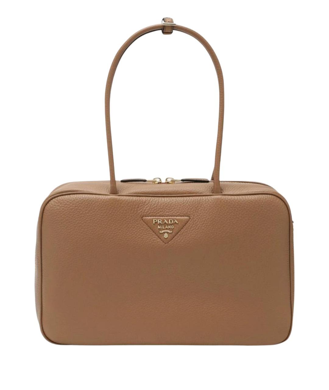 PRADA Коричневая кожаная сумка тоут, фото 1