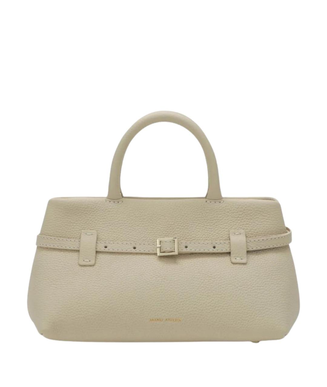 MANU ATELIER Бежевая кожаная сумка тоут, фото 1