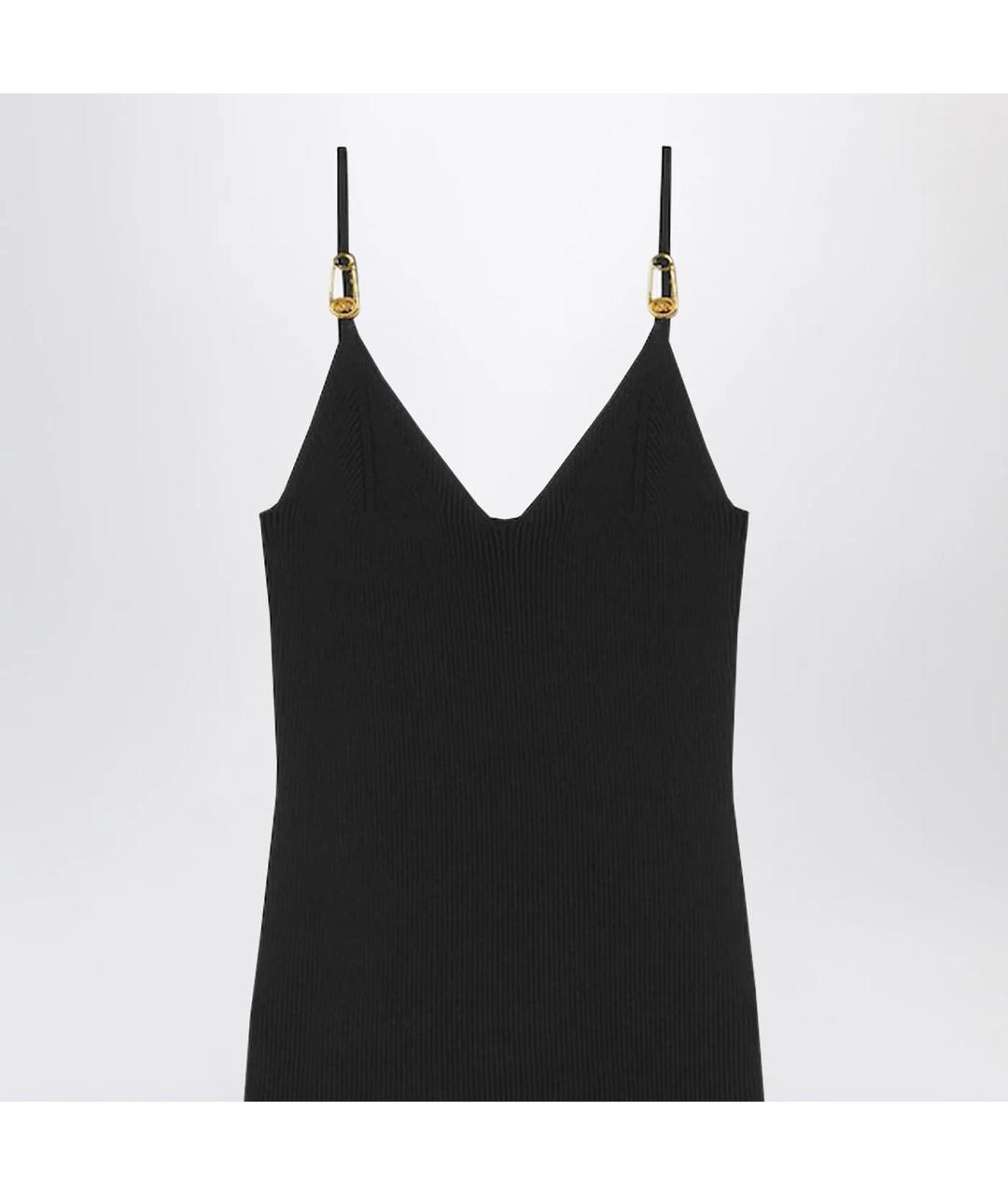 VERSACE Черное вискозное повседневное платье, фото 2