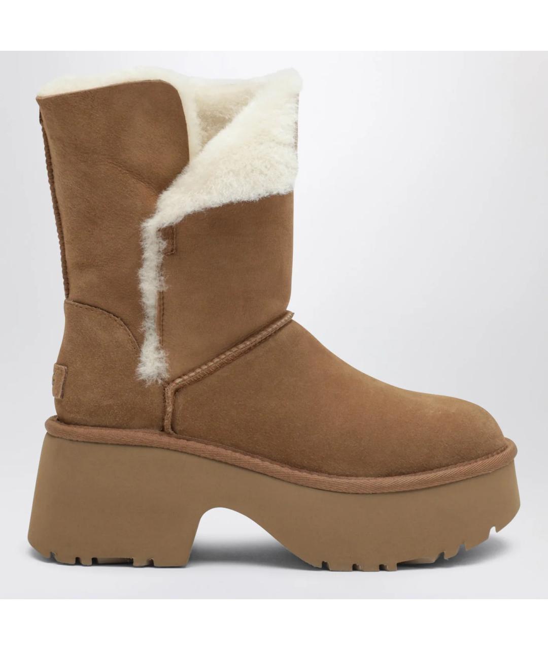 UGG AUSTRALIA Коричневые кожаные сапоги, фото 3