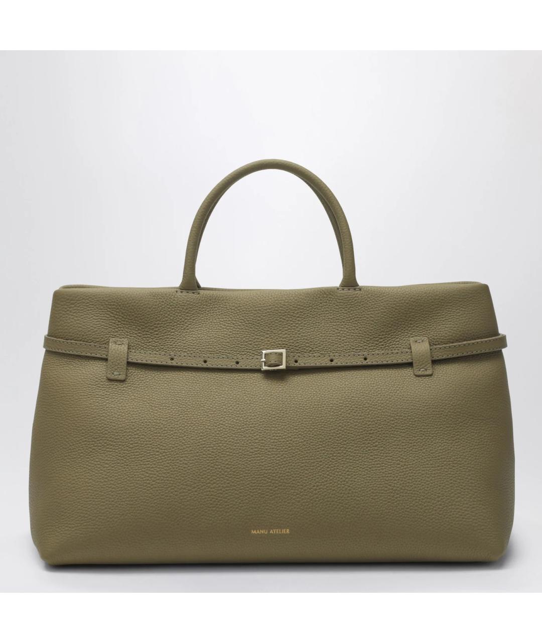 MANU ATELIER Зеленая кожаная сумка тоут, фото 3