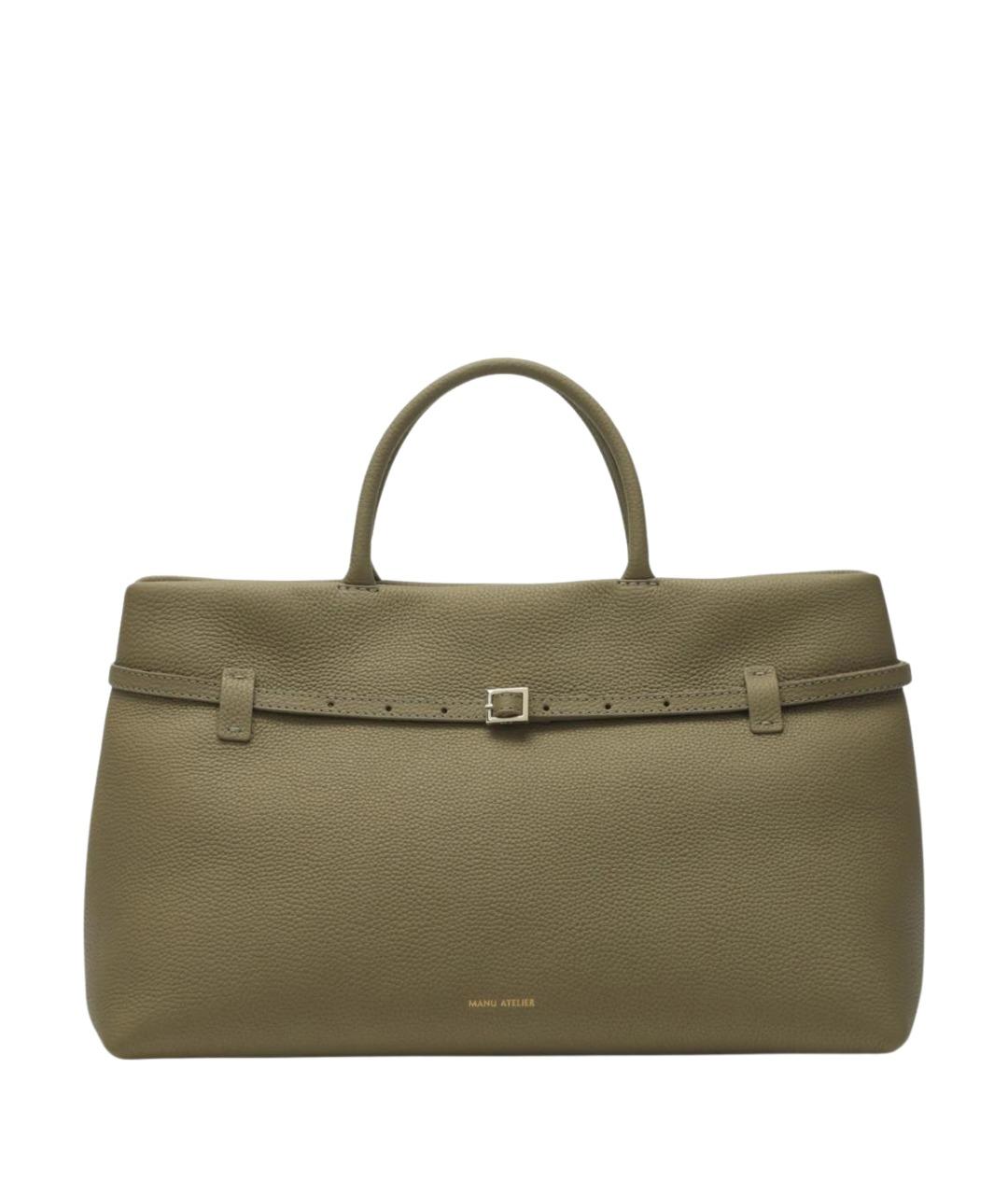 MANU ATELIER Зеленая кожаная сумка тоут, фото 1