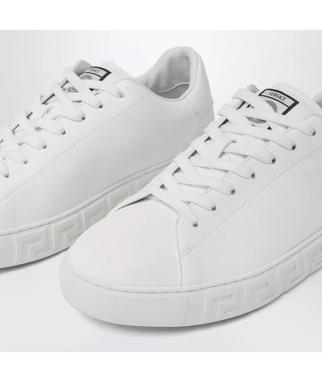 VERSACE Белые кожаные низкие кроссовки / кеды, фото 2