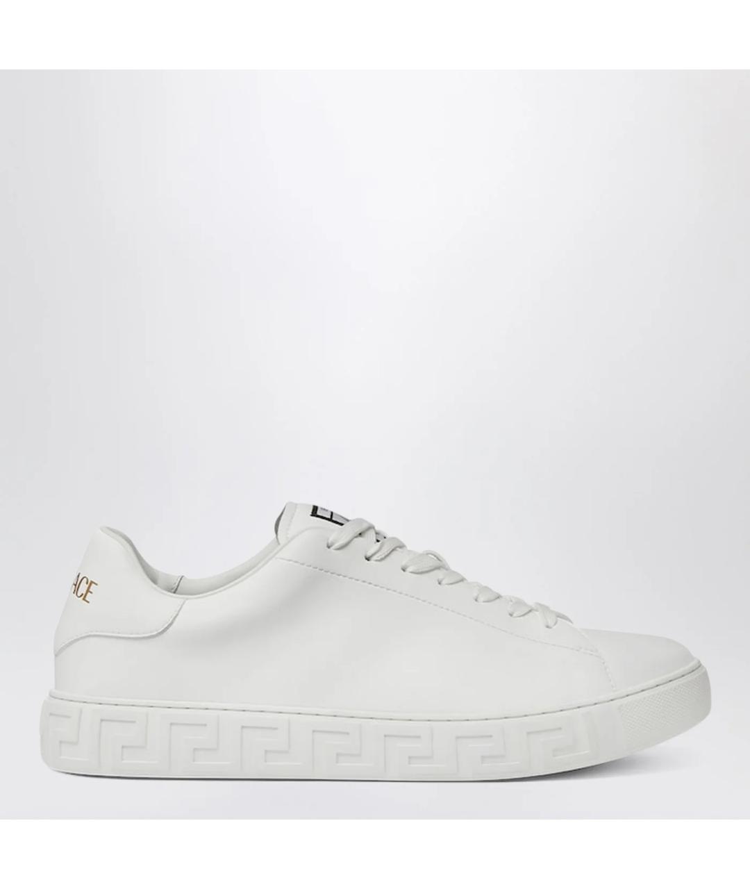 VERSACE Белые кожаные низкие кроссовки / кеды, фото 3