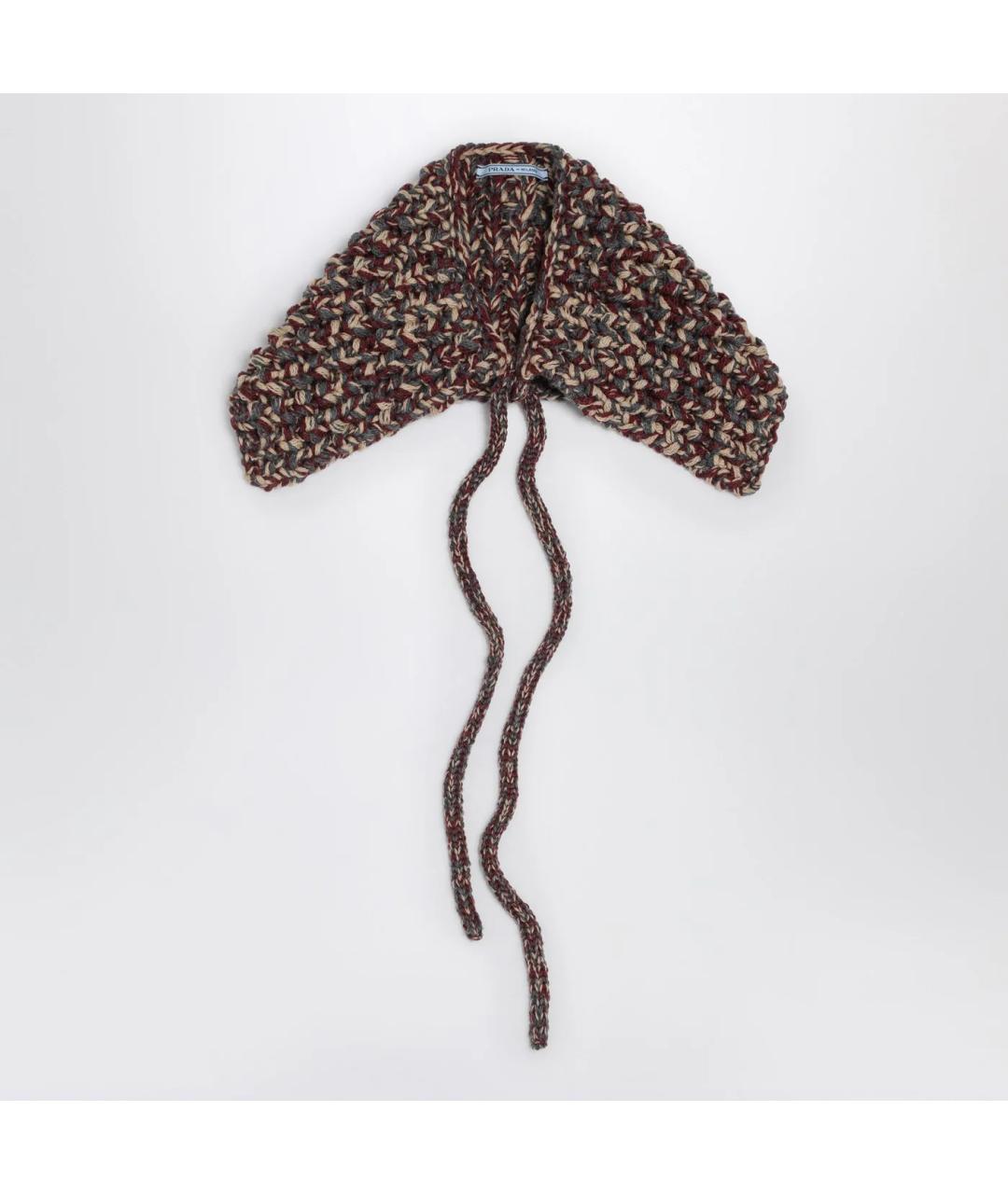 PRADA Коричневый шерстяной воротник, фото 3