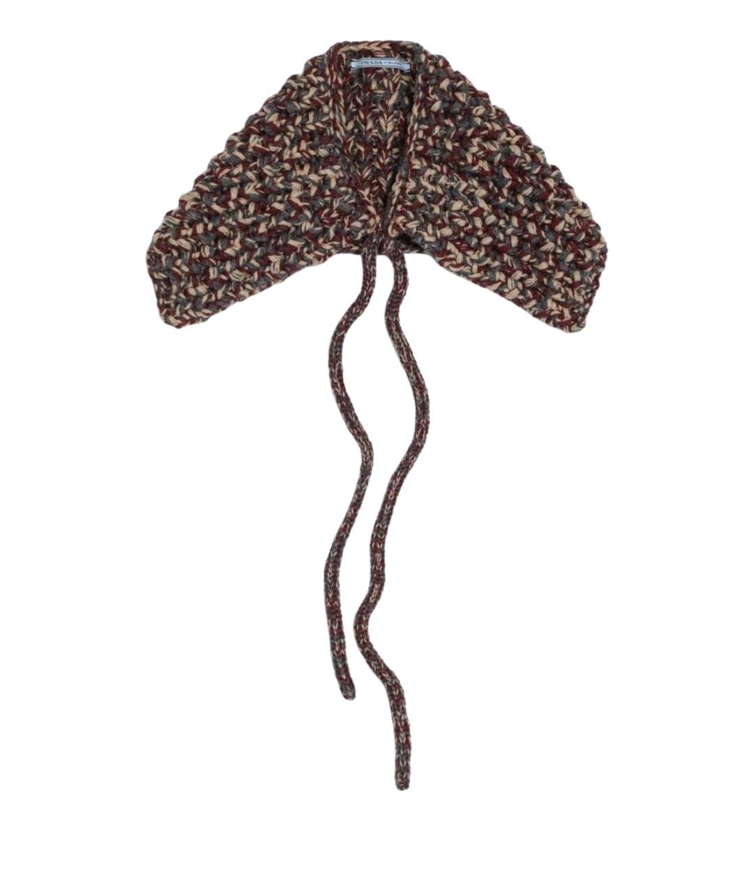 PRADA Коричневый шерстяной воротник, фото 1