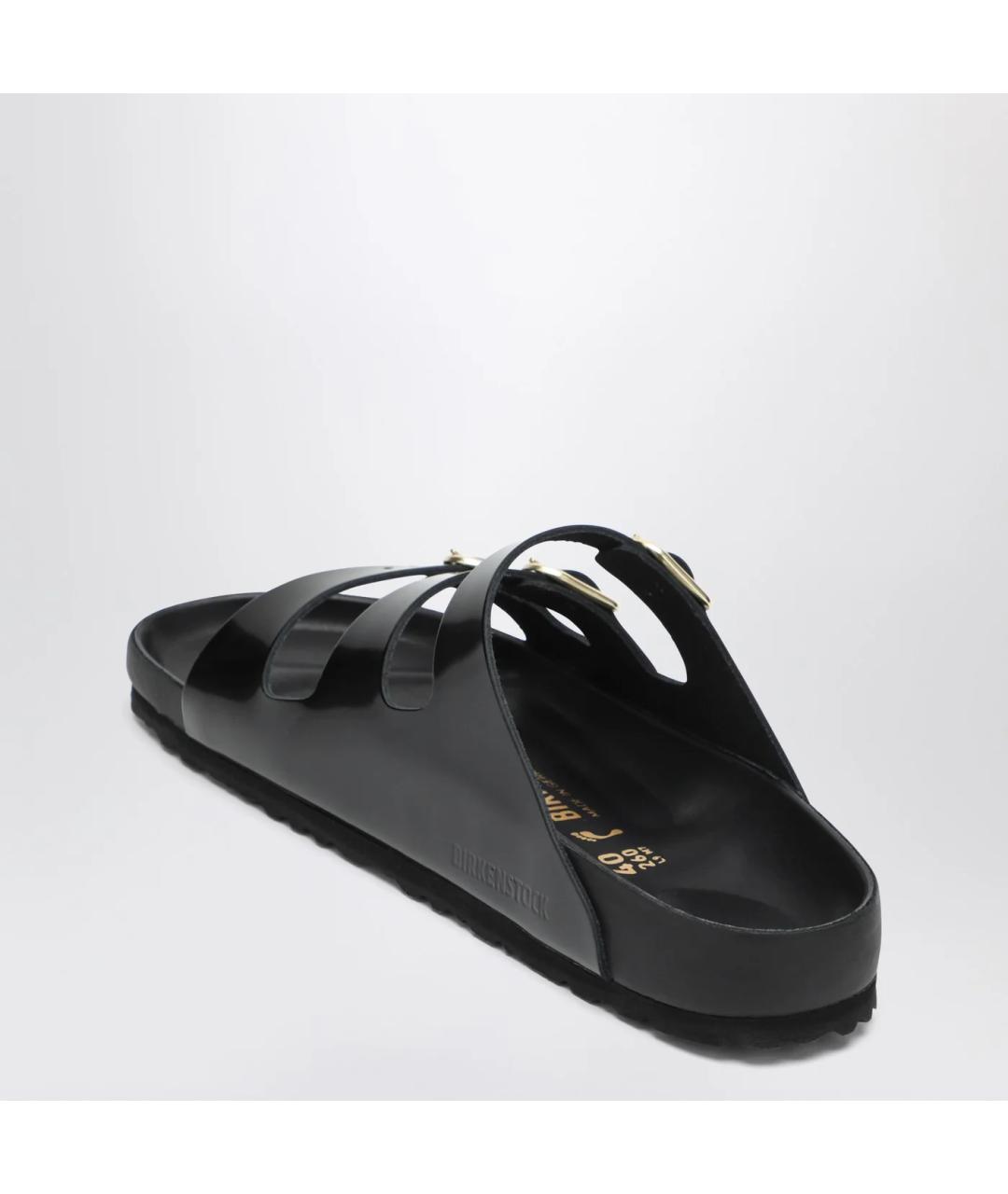 BIRKENSTOCK Черные шлепанцы из лакированной кожи, фото 2