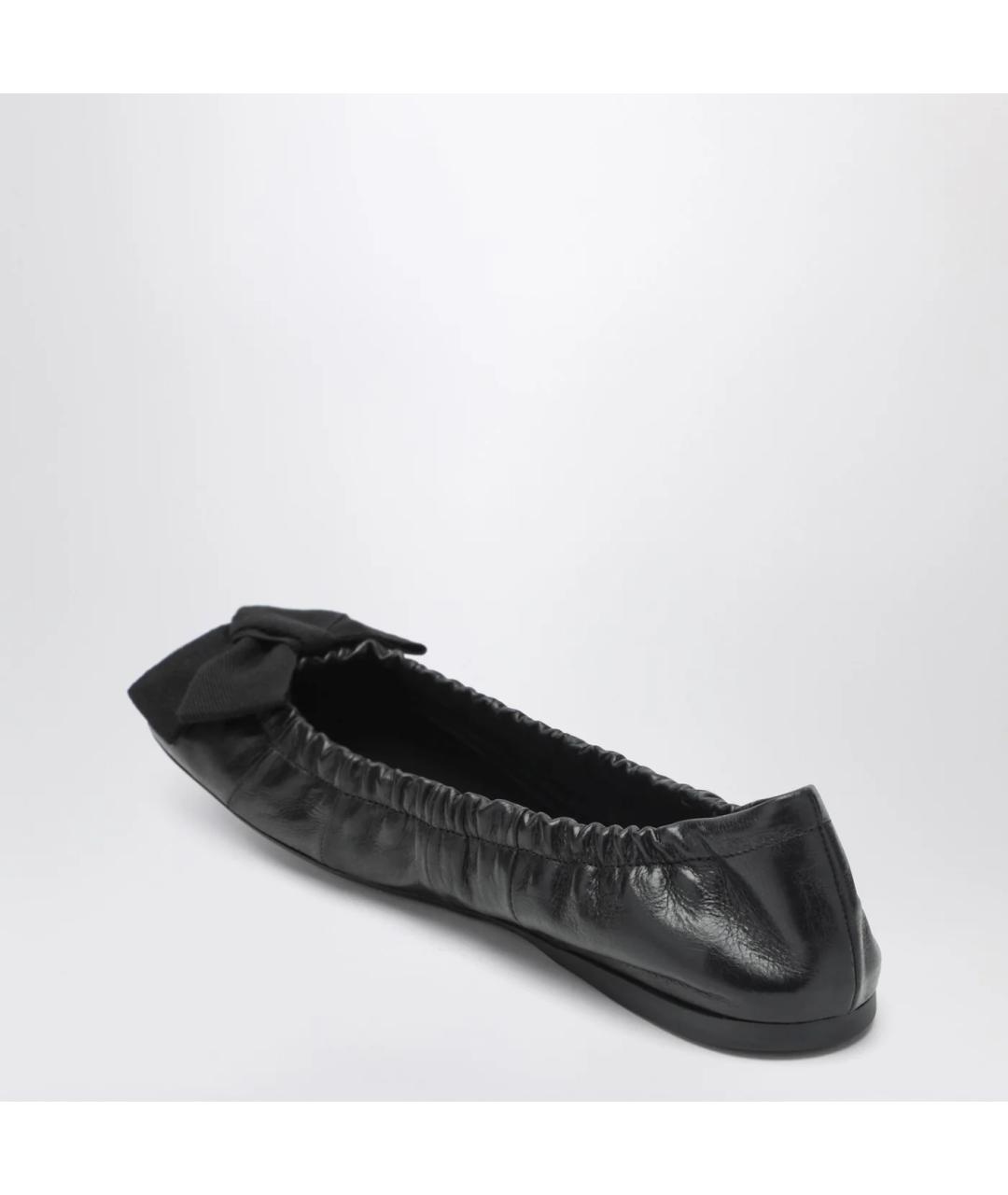 PRADA Черные кожаные балетки, фото 2