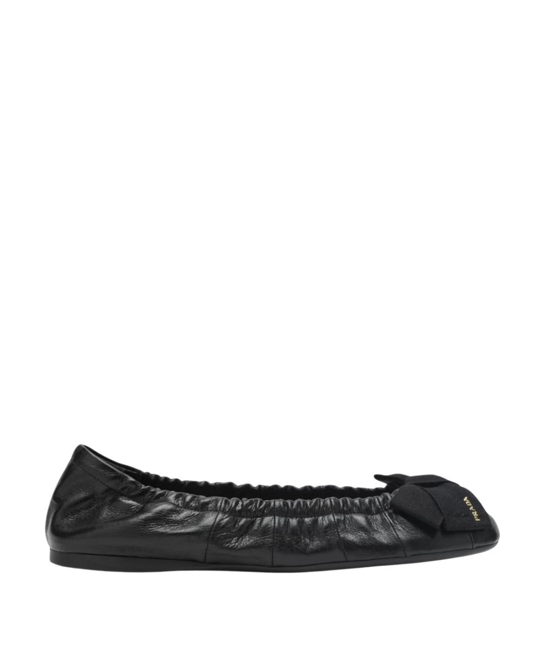 PRADA Черные кожаные балетки, фото 1