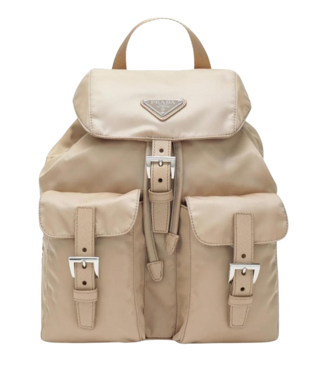 PRADA Бежевый синтетический рюкзак, фото 1