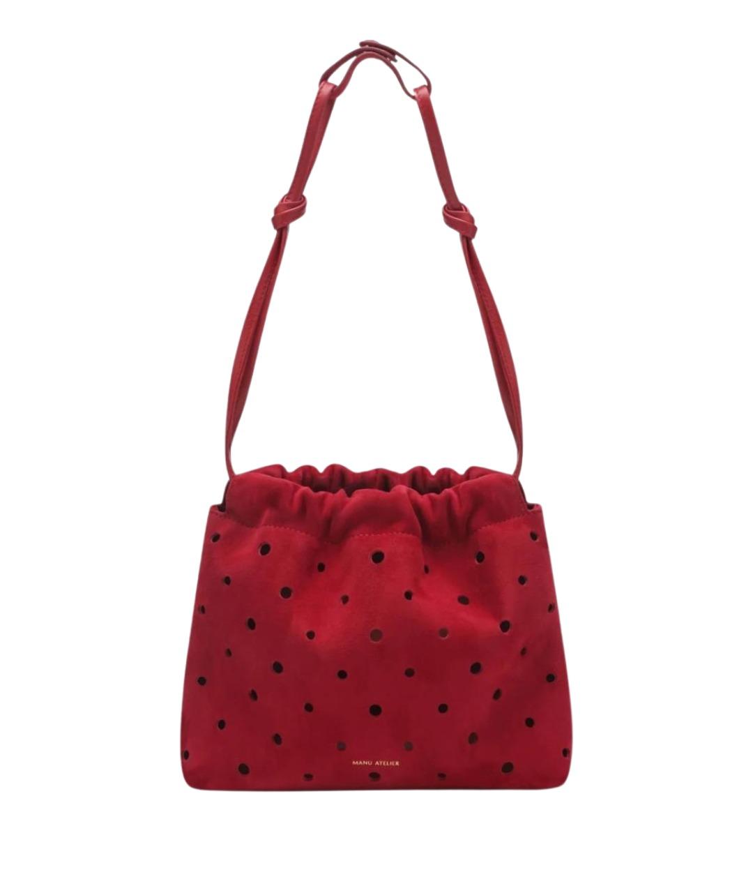 MANU ATELIER Красная замшевая сумка через плечо, фото 1