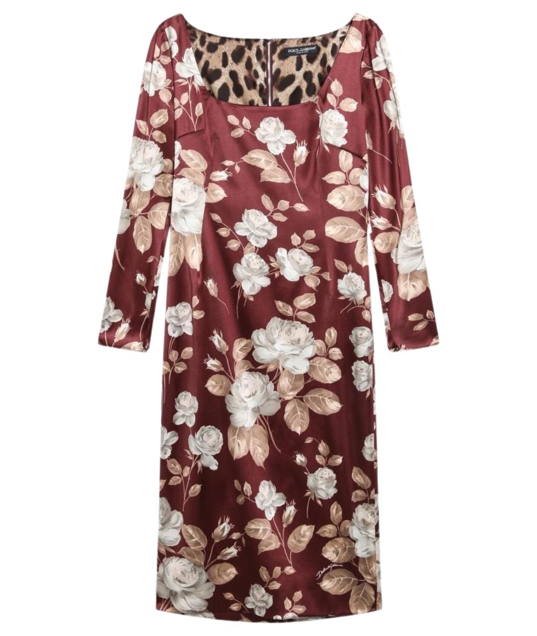 DOLCE&GABBANA Мульти шелковое коктейльное платье, фото 1