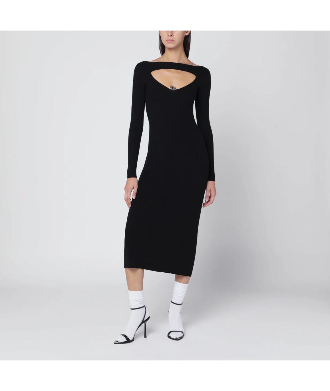DIESEL Черное шерстяное повседневное платье, фото 3