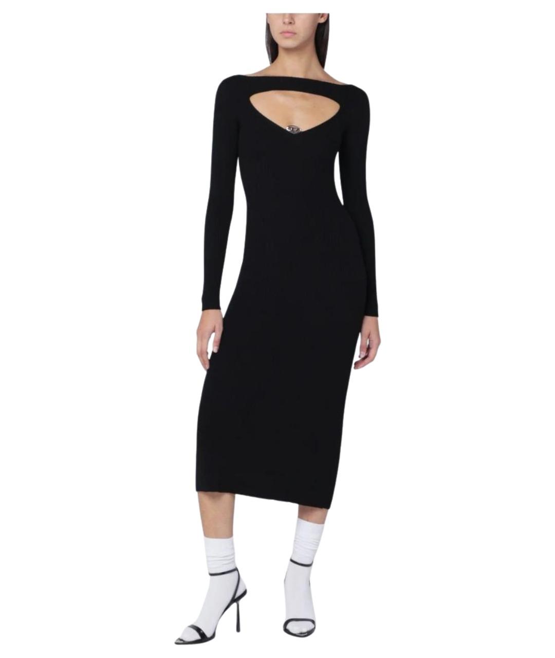 DIESEL Черное шерстяное повседневное платье, фото 1