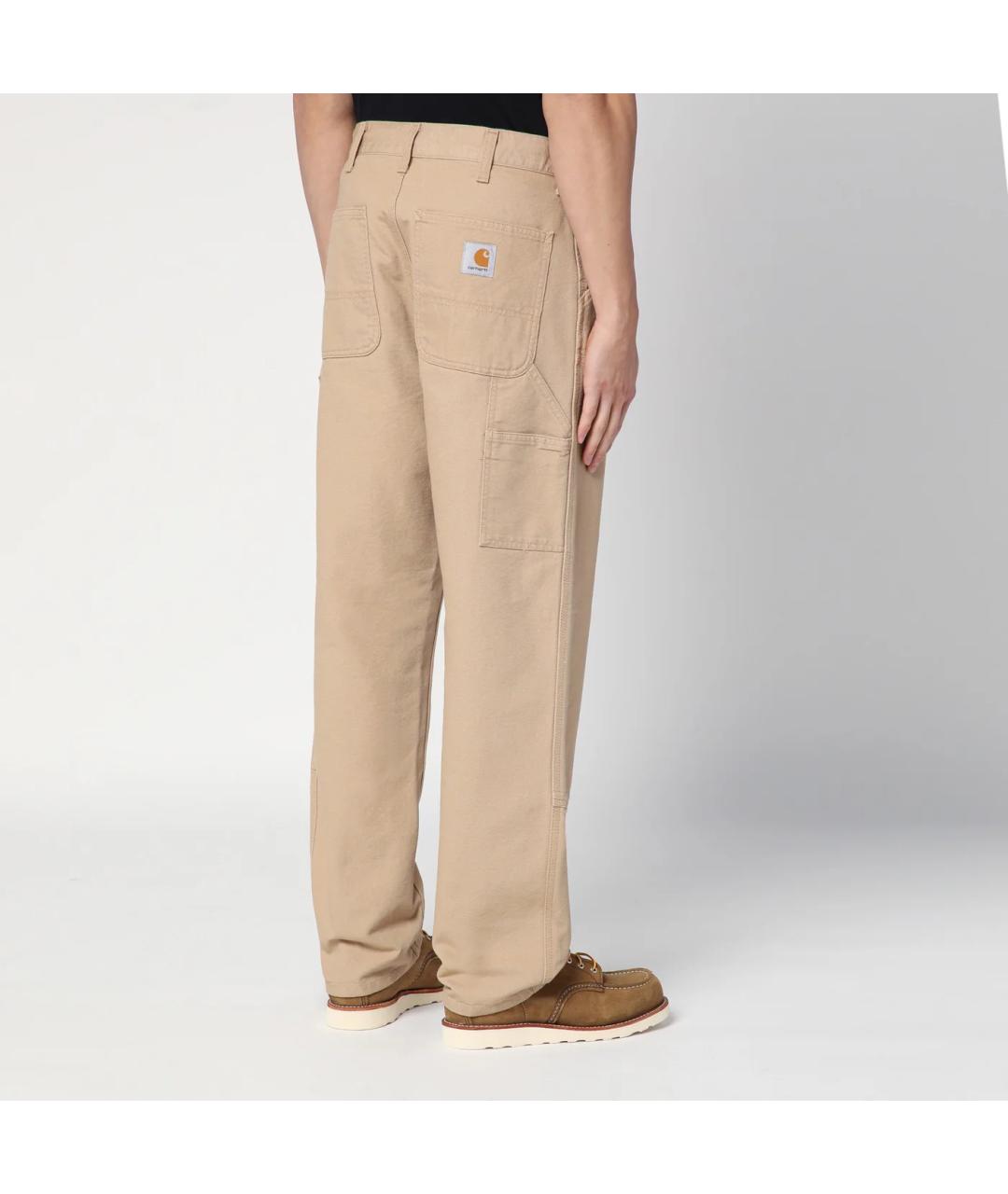 CARHARTT WIP Бежевые хлопковые повседневные брюки, фото 2