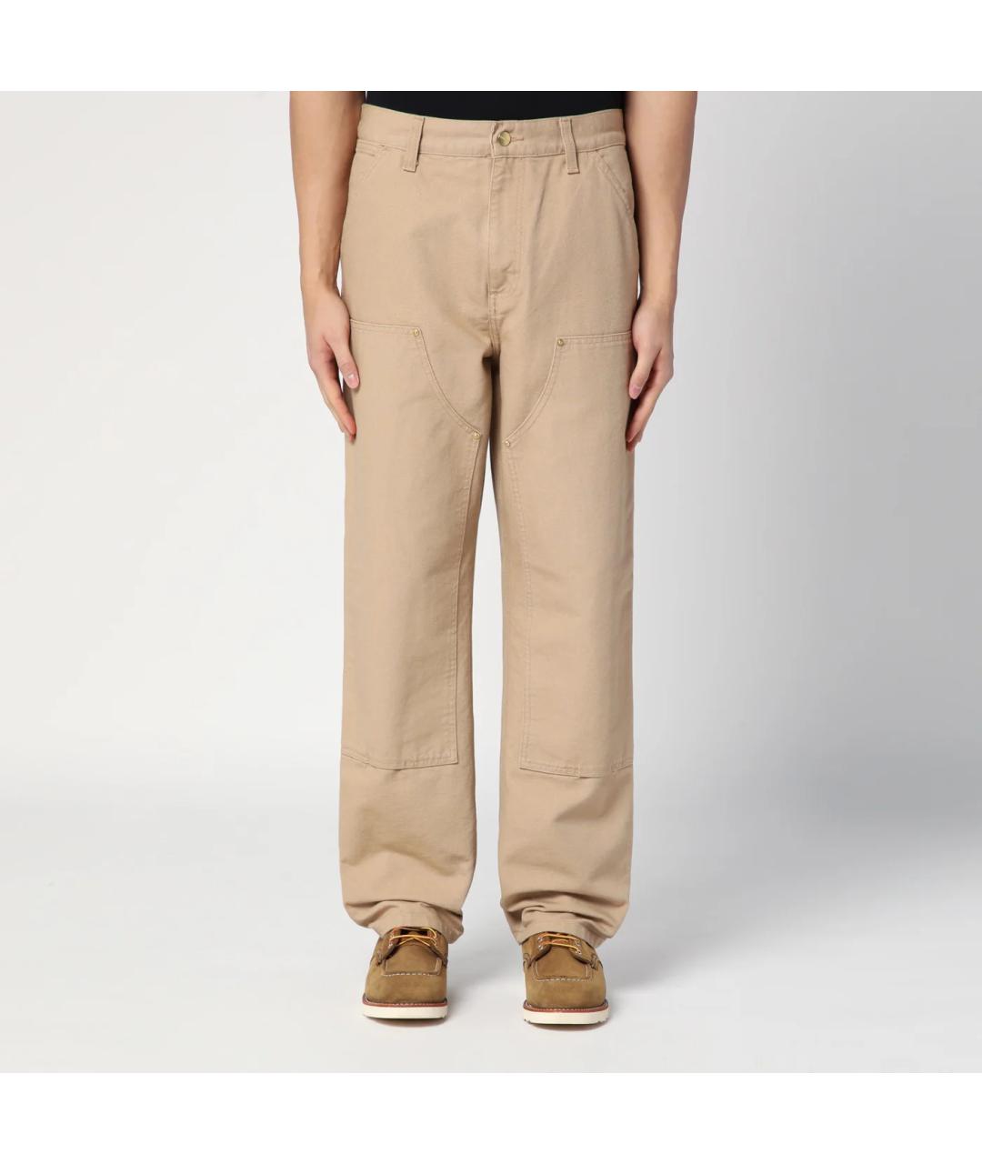CARHARTT WIP Бежевые хлопковые повседневные брюки, фото 3