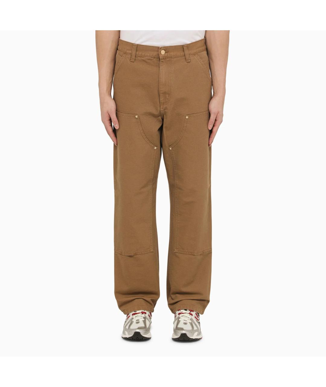 CARHARTT WIP Коричневые хлопковые повседневные брюки, фото 3