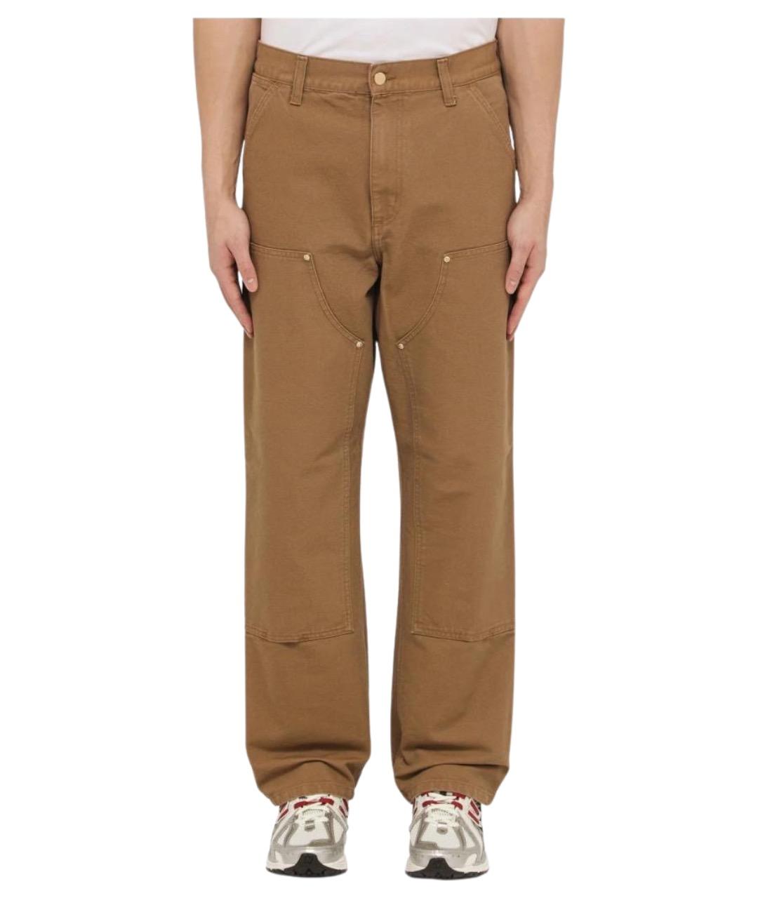 CARHARTT WIP Коричневые хлопковые повседневные брюки, фото 1