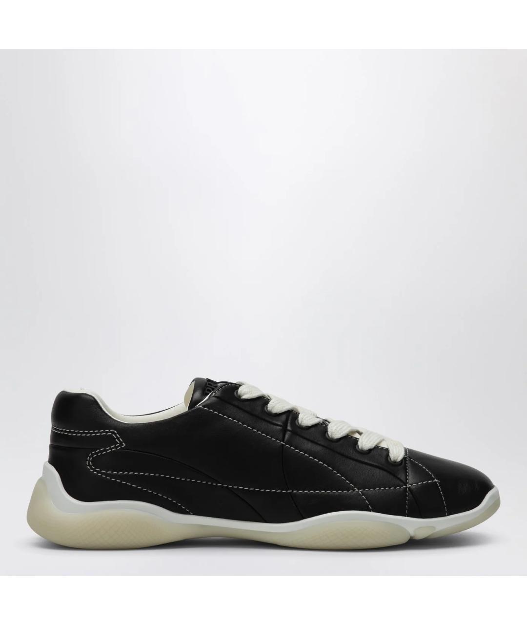 PRADA Черные кожаные кроссовки, фото 3