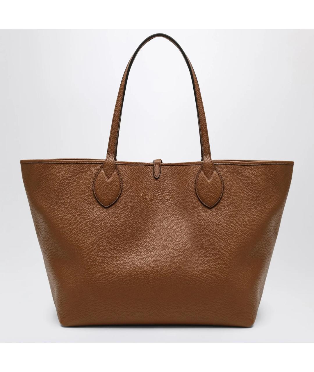 GUCCI Коричневая кожаная сумка тоут, фото 3