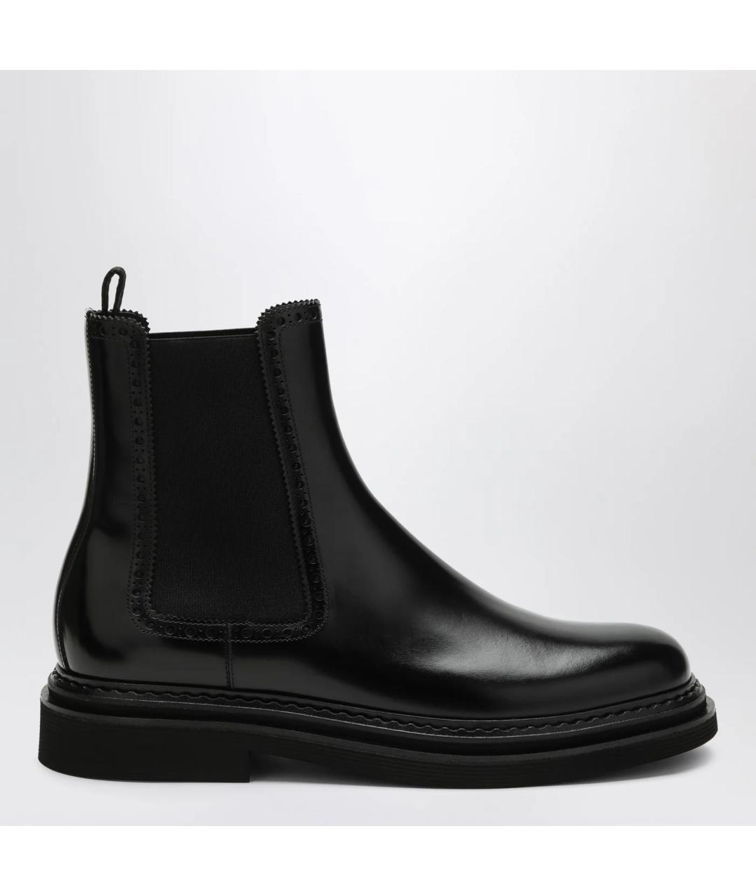 DOLCE&GABBANA Черные кожаные высокие ботинки, фото 3