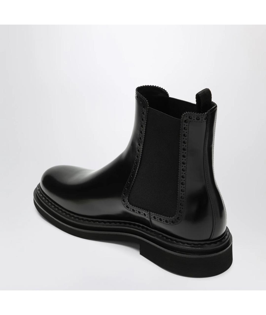 DOLCE&GABBANA Черные кожаные высокие ботинки, фото 2