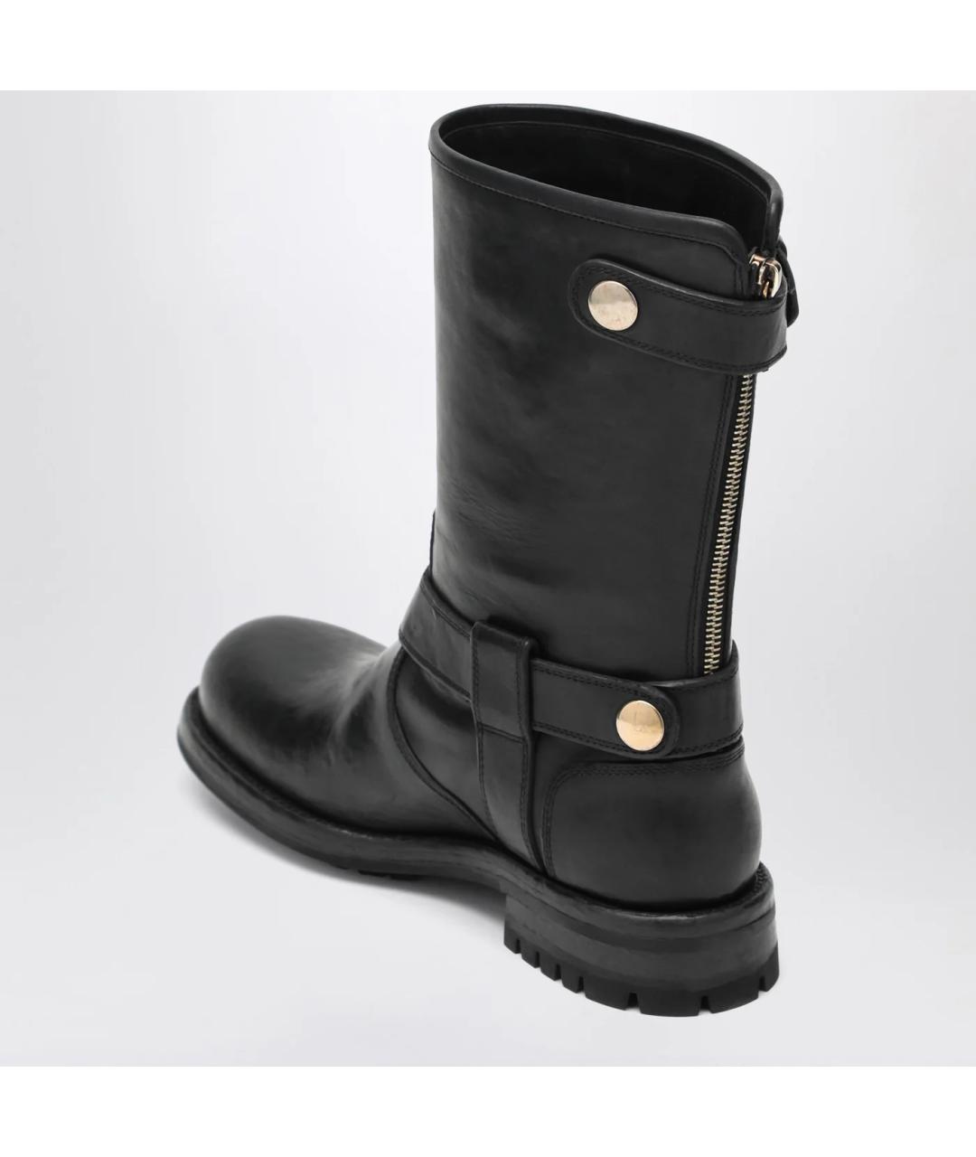 DOLCE&GABBANA Черные кожаные сапоги, фото 2